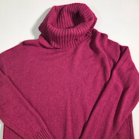 Anthropologie Blair Wool Blend Fall Turtleneck Sweater Fuchsia Pink Cozy Size XS - Picture 3 of 9